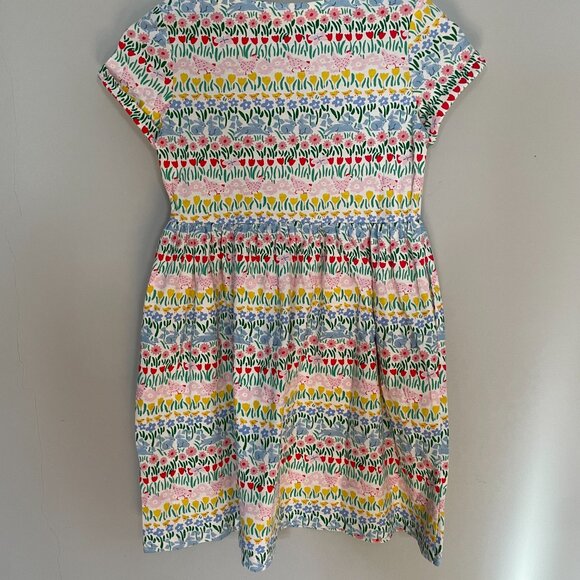 NWOT Mini Boden Short-Sleeve Jersey Dress - Multi Spring Stripe - Picture 2 of 5